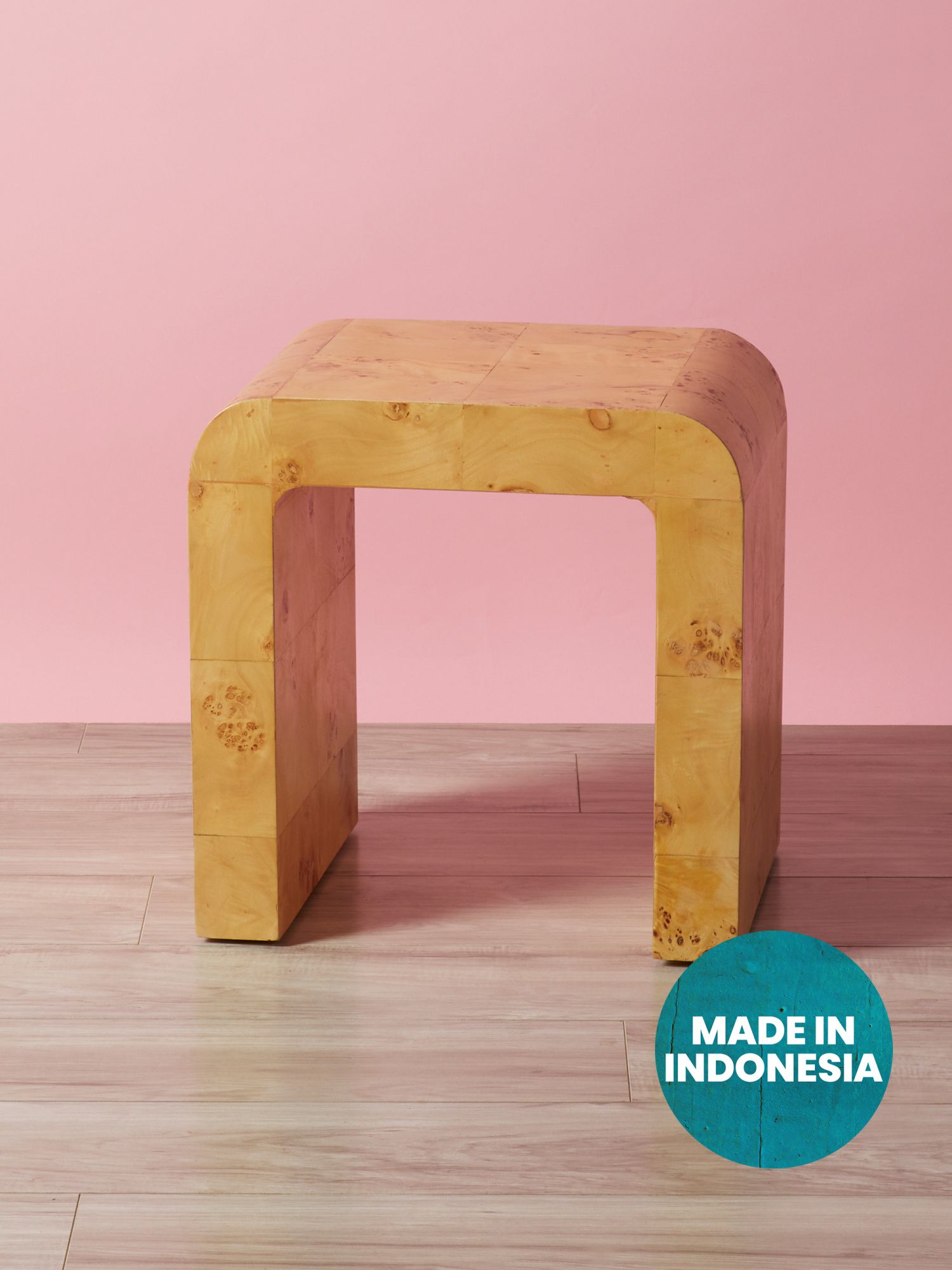 Made In Indonesia 18x18 Burl Wood Okin Side Table | HomeGoods
