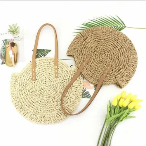 Fashion Women Round Circular Rattan Wicker Straw Woven Crossbody Beach Bag BasketGift - Walmart.c... | Walmart (US)
