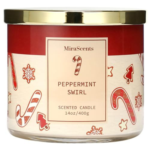 Christmas Cookie Candle, Christmas Crushed Candy Cane Scented Jar Candle, Holiday Decor Collection, Large 3 Wicks Candle, 14oz | Amazon (US)