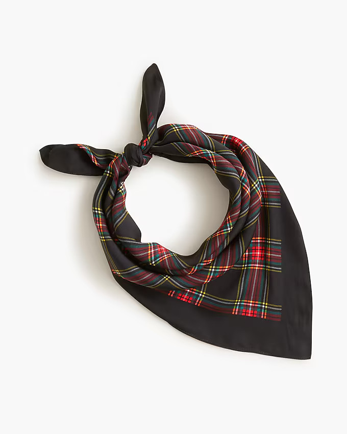 Silky plaid-print scarf | J.Crew Factory