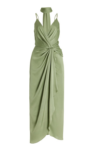 Exclusive Tie-Neck Crepe Maxi Dress | Moda Operandi (Global)
