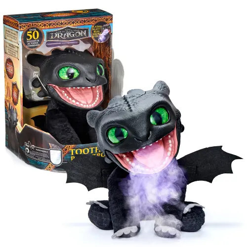 How To Train Your Dragon WOW! STUFF Toothless Puppetronic by RealFX 10"" Plush 50+ Sounds Ages 6+ HTTYD in Multicolored at Nordstrom | Nordstrom