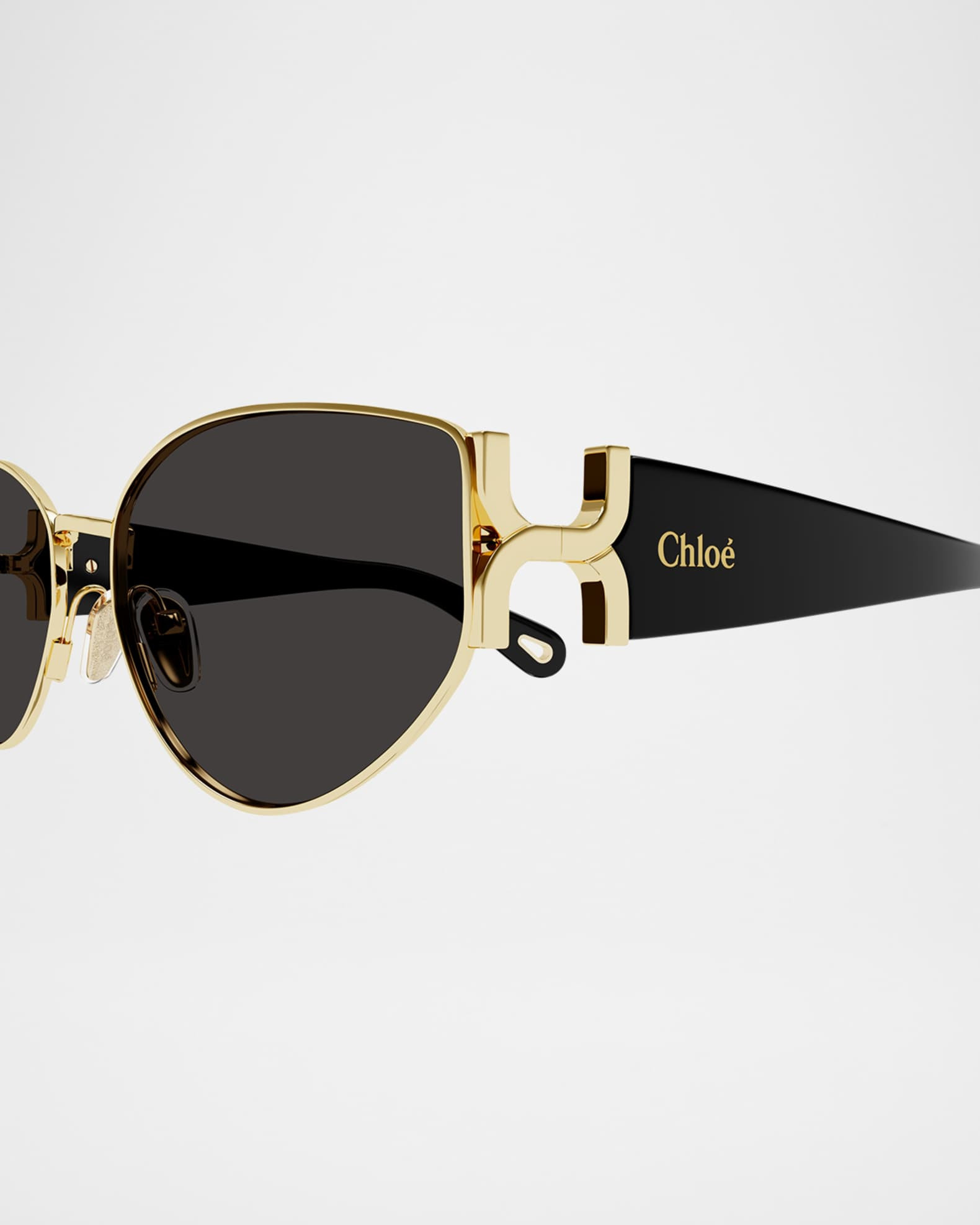 Chloe Round Logo-Print Sunglasses | Neiman Marcus