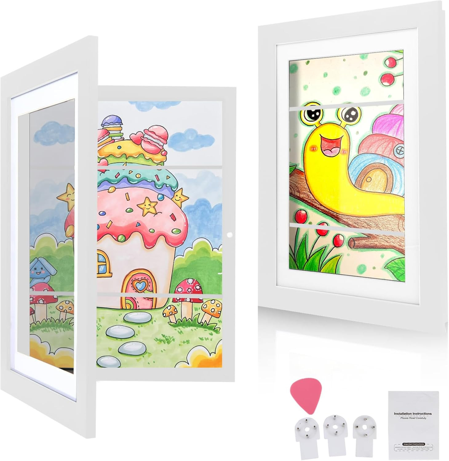 BOKALAKA Kids Artwork Frames Changeable,2PCS Kids Art Frame Children Art Projects Kids Art Frames... | Amazon (US)