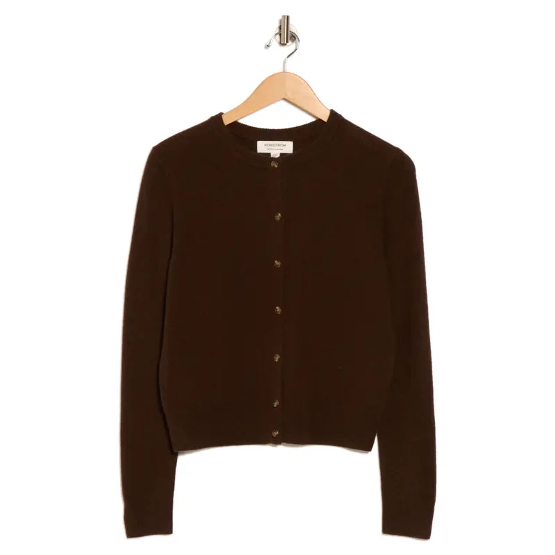 Nordstrom Cashmere Crewneck Cardigan in Purple Petal at Nordstrom Rack, Size X-Large | Nordstrom Rack