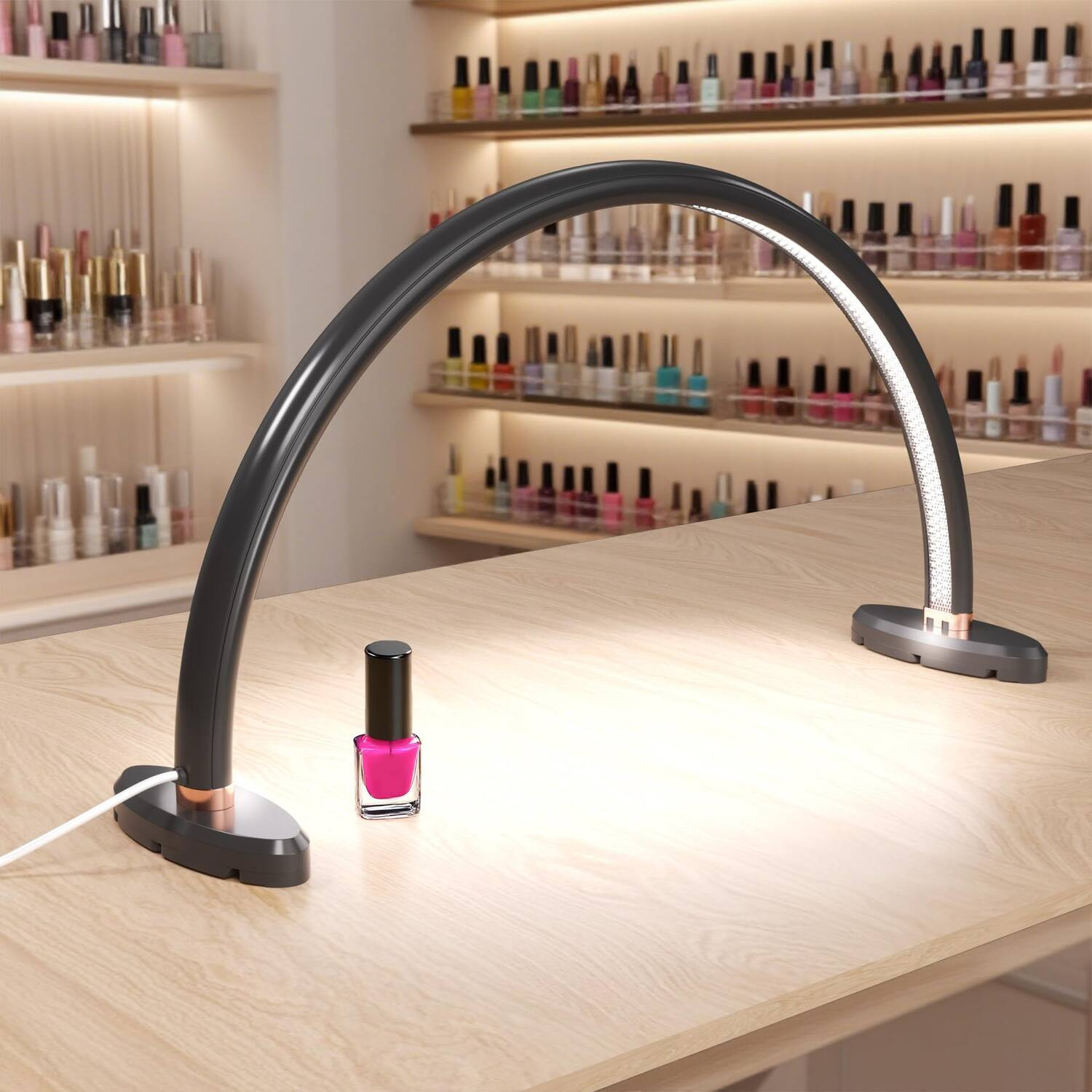HM 1810 - Half Moon Light Nail Desk Moon Light Nail Tech Half Moon lamp Color Temperature 3500K 6500K USB Powered - 16inch Black | Best Buy U.S.