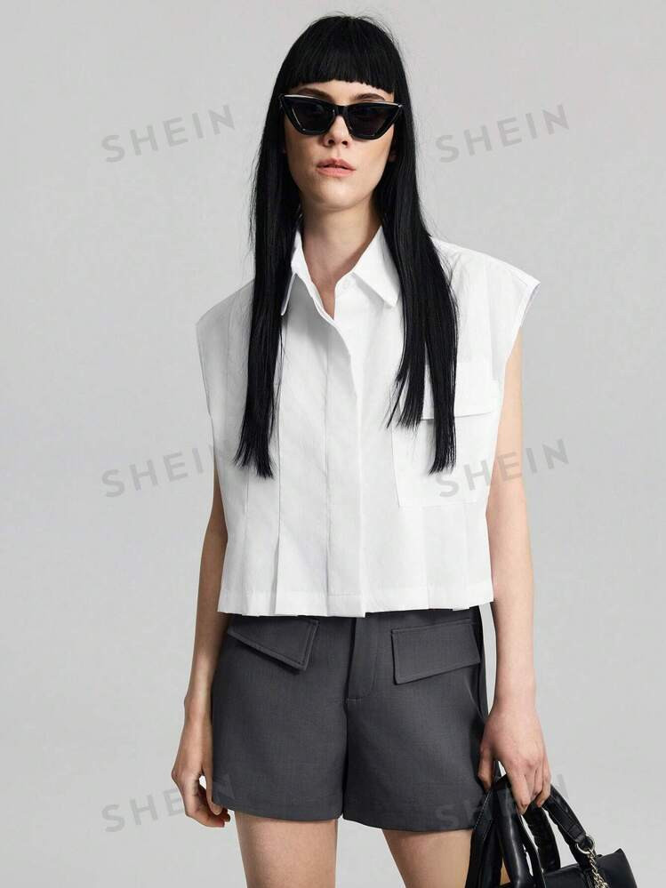 Ontre Women's Turn-Down Collar Batwing Sleeve Shirt | SHEIN