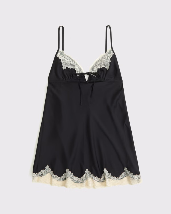 Women's Lace and Satin Nightie | Women's New Arrivals | Abercrombie.com | Abercrombie & Fitch (US)