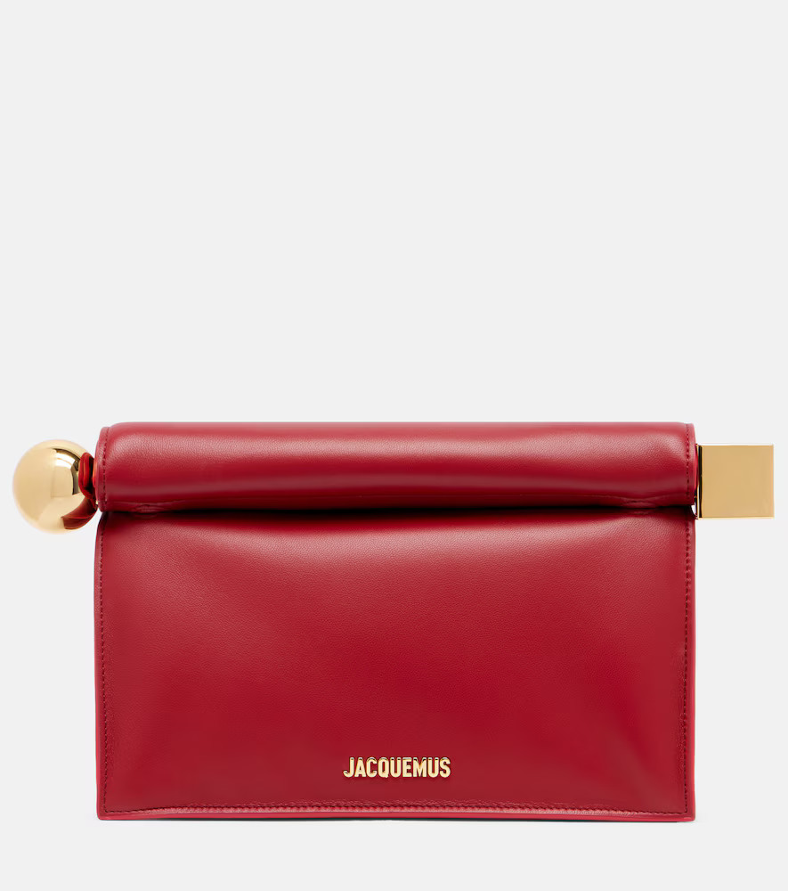 Jacquemus La Pochette Rond CarrÃ© Small leather clutch | Mytheresa (US/CA)