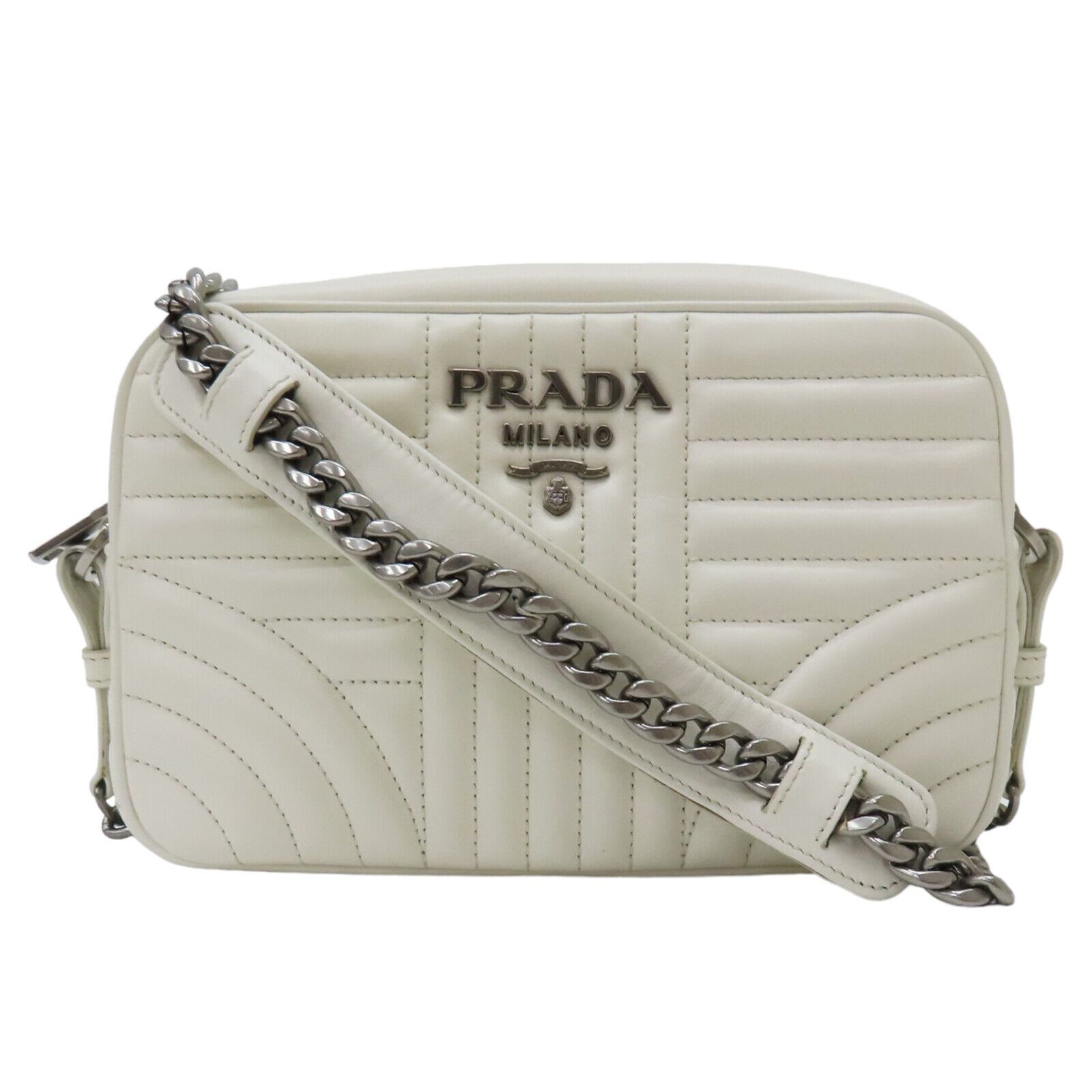 PRADA Diagramme Leather Crossbody Shoulder Bag White 1BH083  | eBay | eBay US