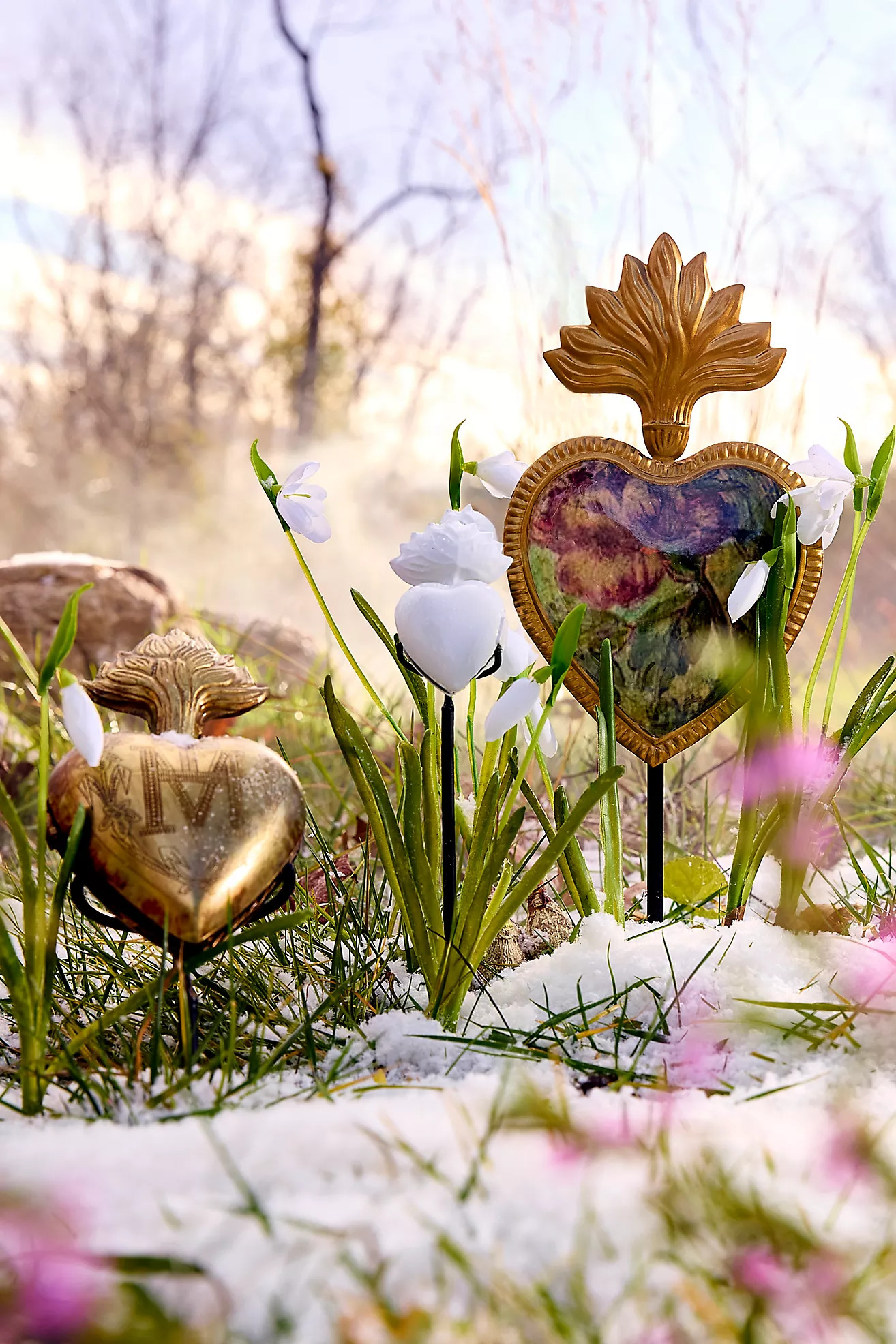 Enameled Floral Heart Medallion + Stand | Terrain