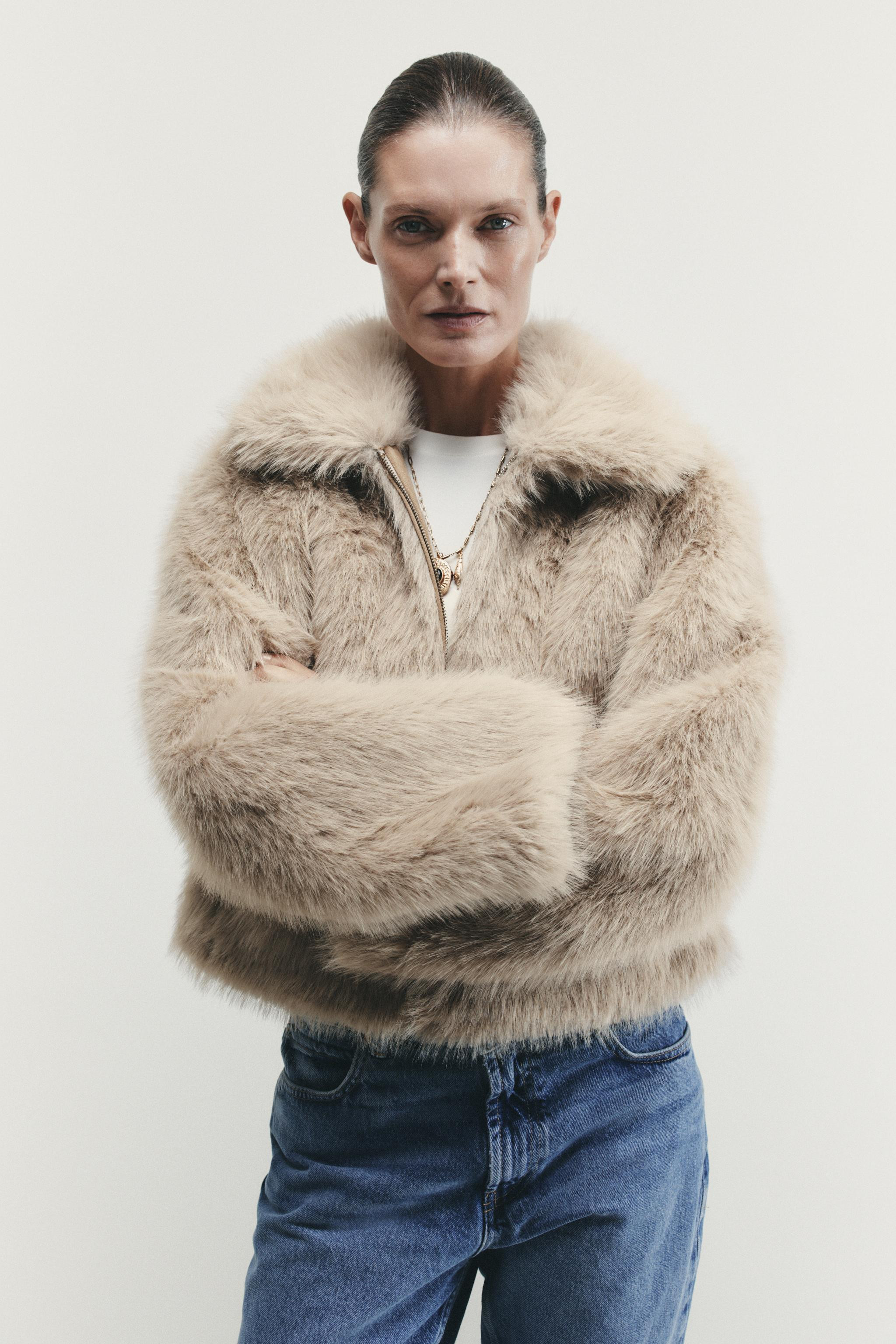 DOUBLE-FACED FAUX FUR JACKET | Zara US