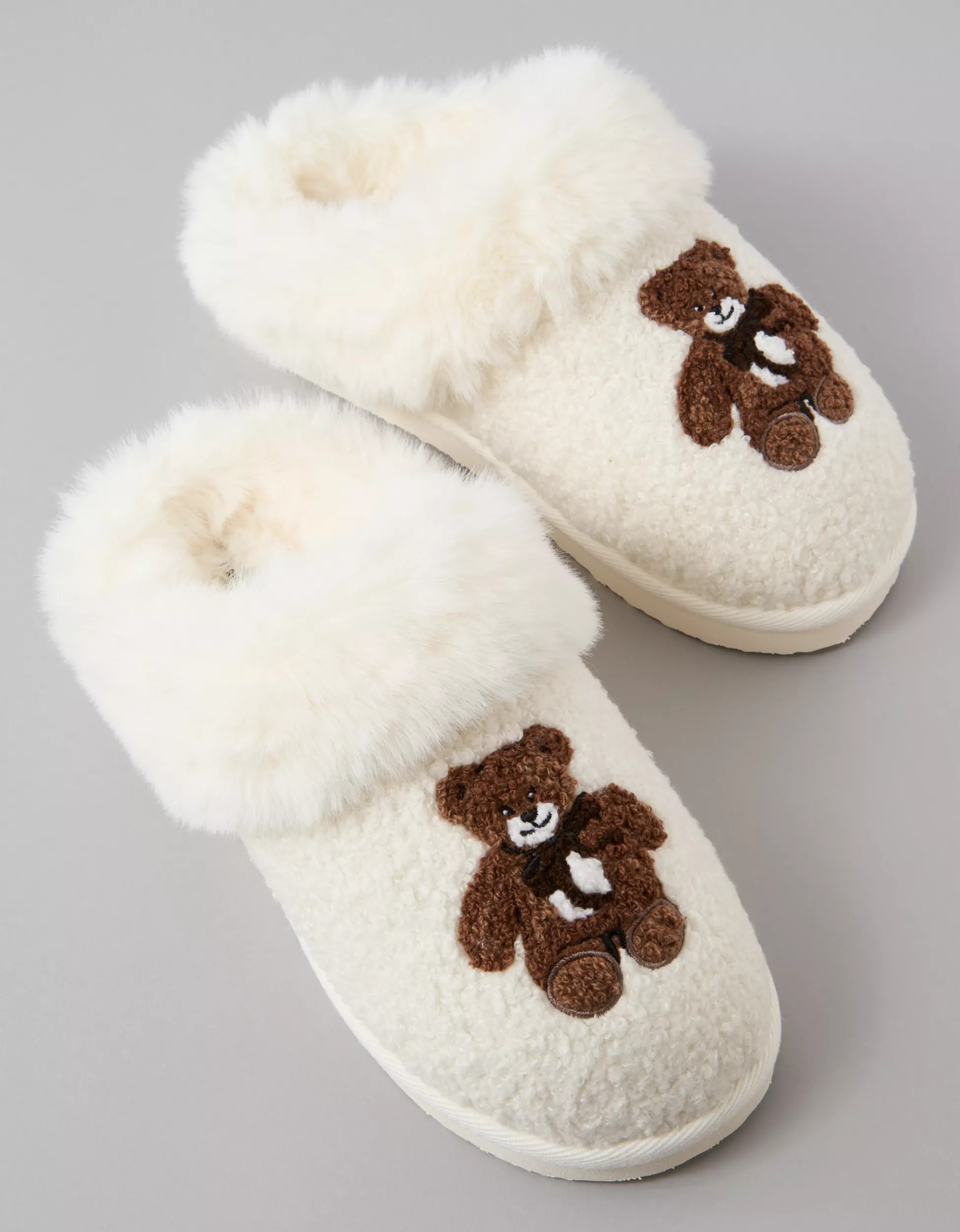AE Teddy Bear Scuff Slipper | American Eagle Outfitters (US & CA)