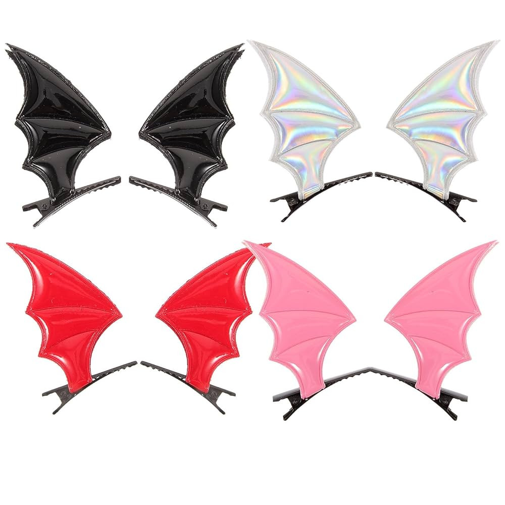 BESPORTBLE Bat Wing Hair Clips, 8 Pcs Halloween Cartoon Bat Ears Hairpin Black Devil Horn Hair Cl... | Amazon (US)