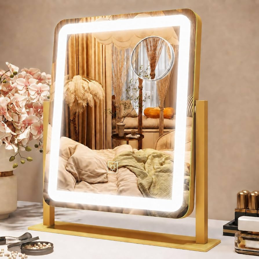 ROLOVE Vanity Mirror with Lights, 12.6"\u00d715" LED Makeup Mirror, Lighted Makeup Mirror with Li... | Amazon (US)
