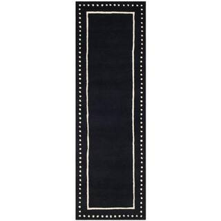 SAFAVIEH Bella Black/Ivory 2 ft. x 8 ft. Dotted Border Runner Rug BEL151E-28 - The Home Depot | The Home Depot