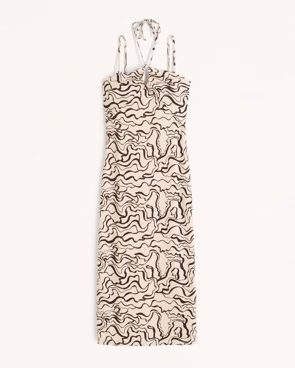 Halter Keyhole Knit Midi Dress | Abercrombie & Fitch (US)
