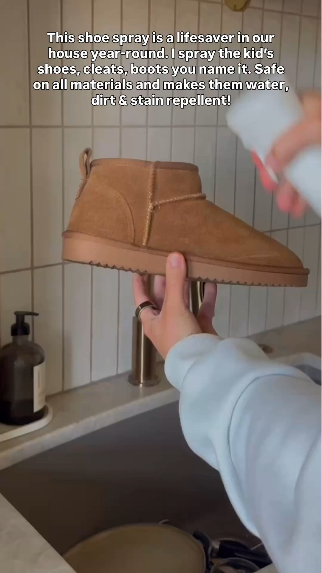 Viral shoe spray for the family! Water, dirt and stain repellent. I love to use on the kids shoes and my boots!

#LTKSaleAlert #LTKKids #LTKmomlife