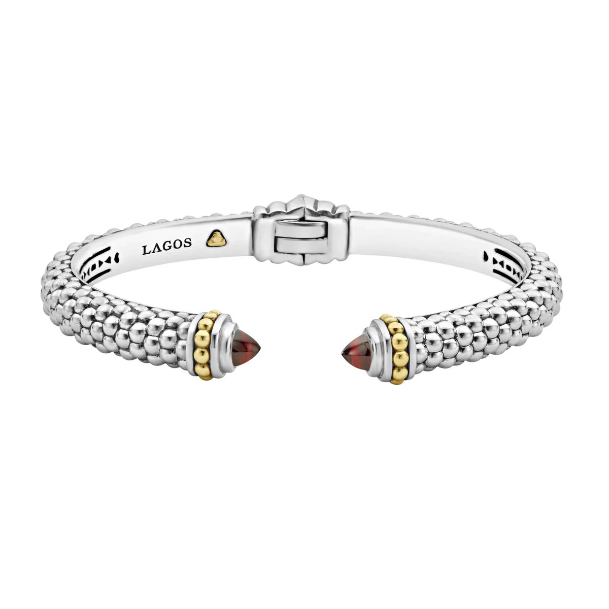 Caviar Color Garnet Cuff Bracelet 8mm | LAGOS