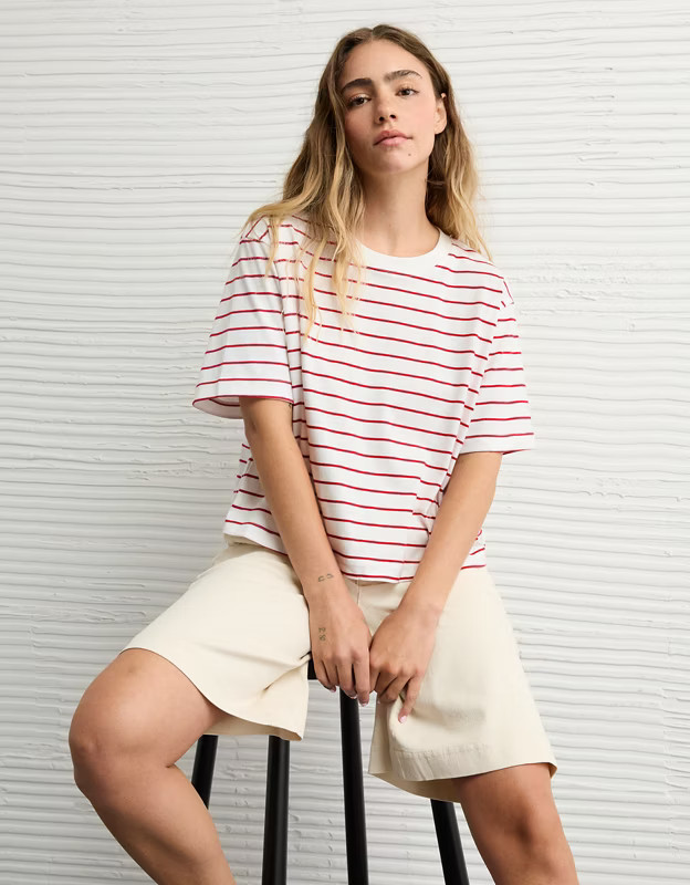 AE Boxy Striped T-Shirt | American Eagle Outfitters (US & CA)