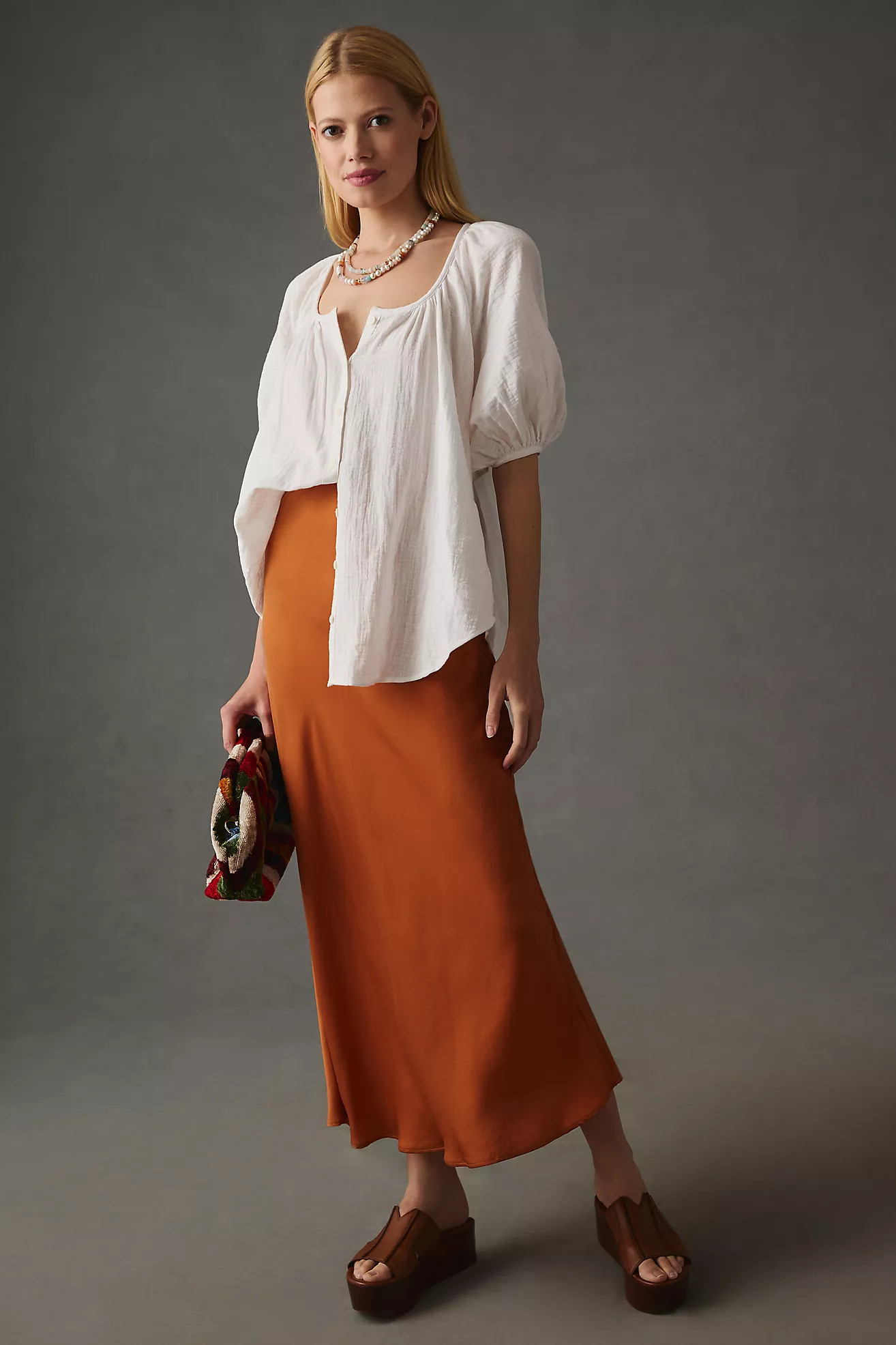 Pilcro Puff-Sleeve Gauze Blouse | Anthropologie (US)