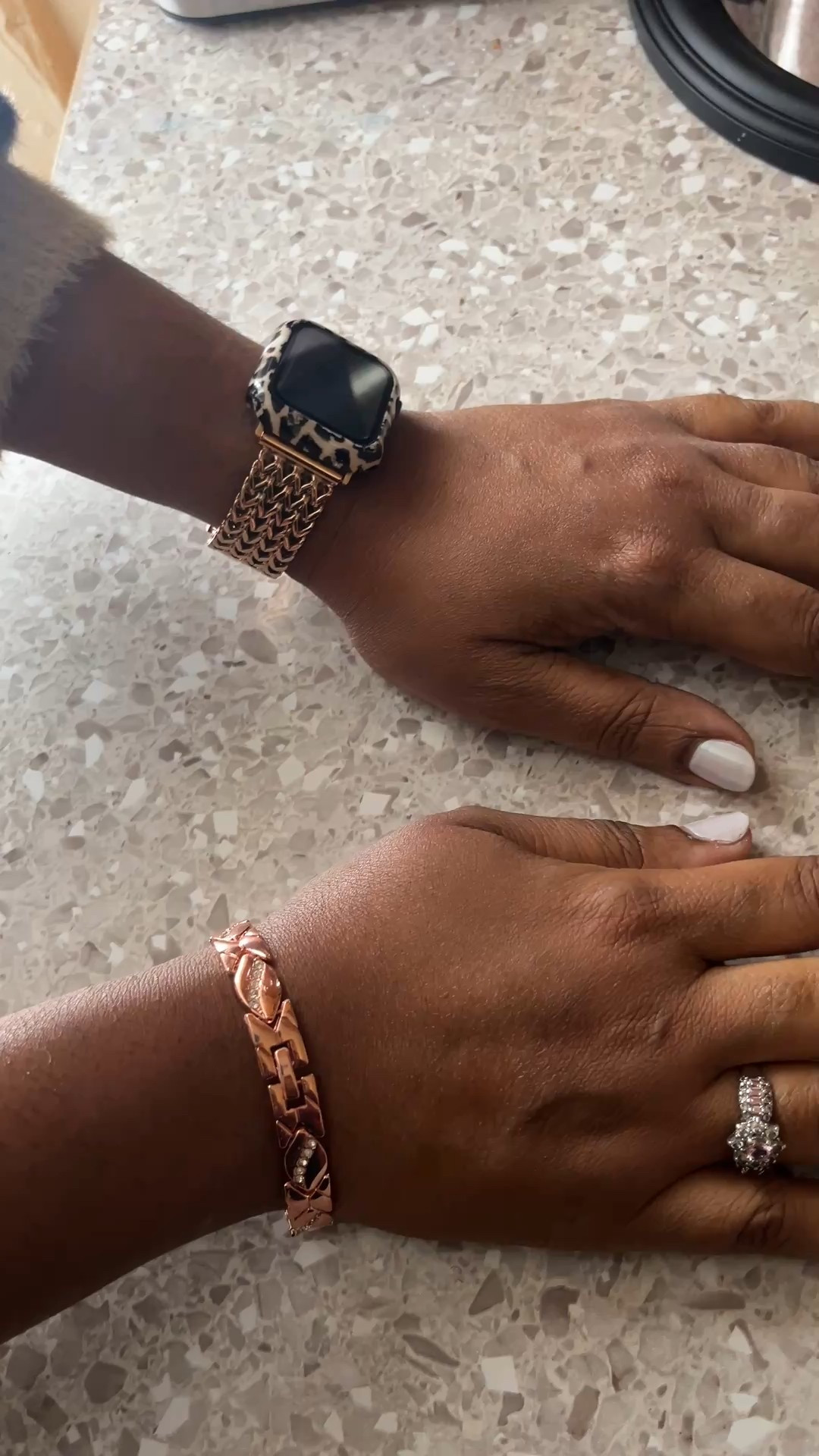 Rose gold stainless band for Apple watch and rose gold, copper magnetic bracelet 😊💝

#LTKOver40 #LTKootd