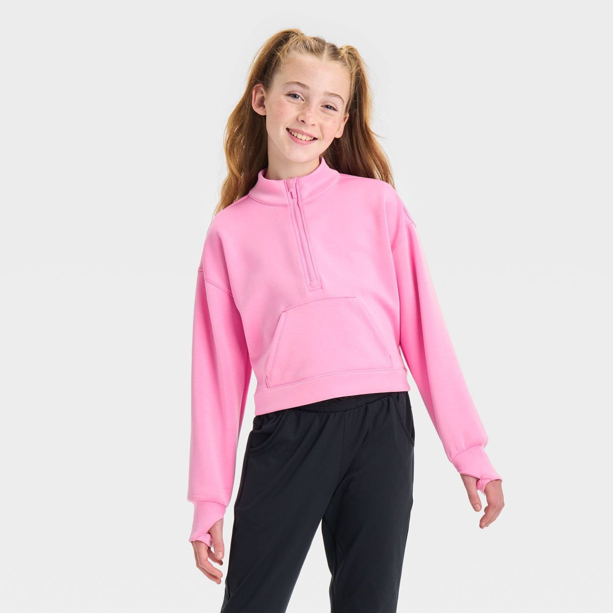 Girls' 1/2 Zip Pullover Sweatshirt - All in Motion™ | Target
