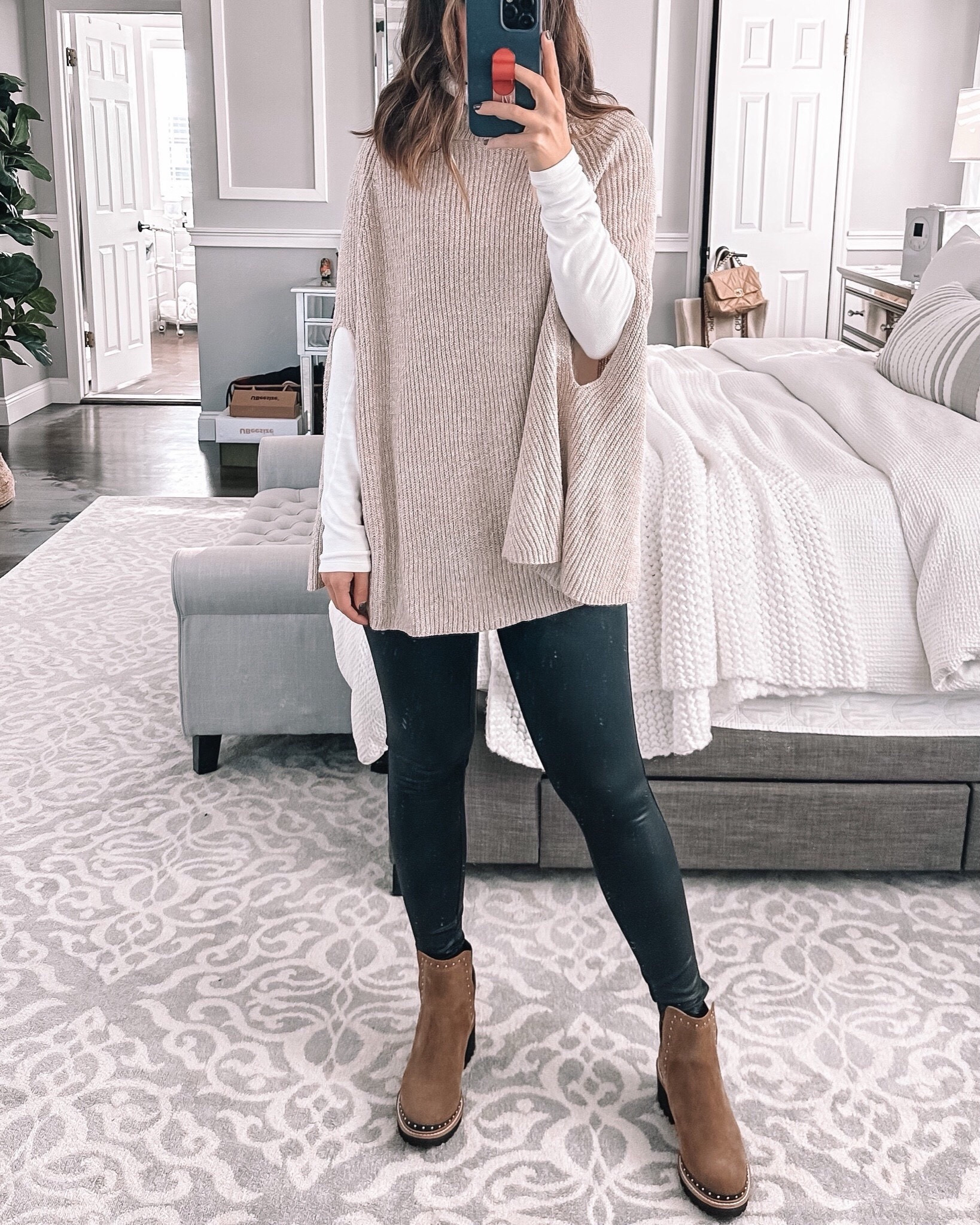 Amazon poncho outfit idea for fall! These faux leather leggings are so good!! Wearing size small

#LTKStyleTip #LTKSeasonal #LTKFindsUnder50
