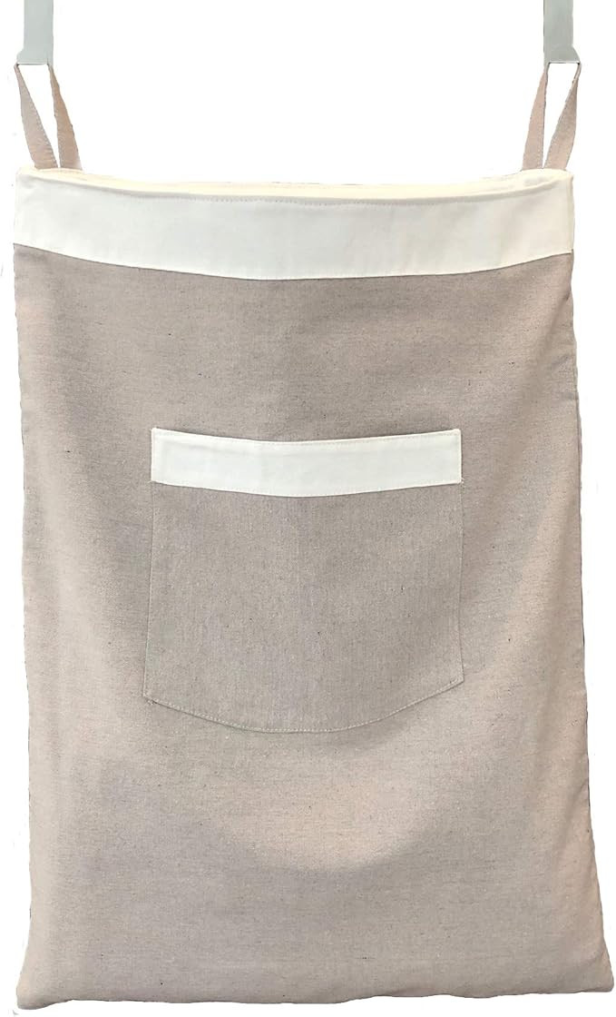 BALTIC BLUE Over The Door Hanging Laundry Hamper Bag - 100% Linen - Drawstring Closure with Carry... | Amazon (US)