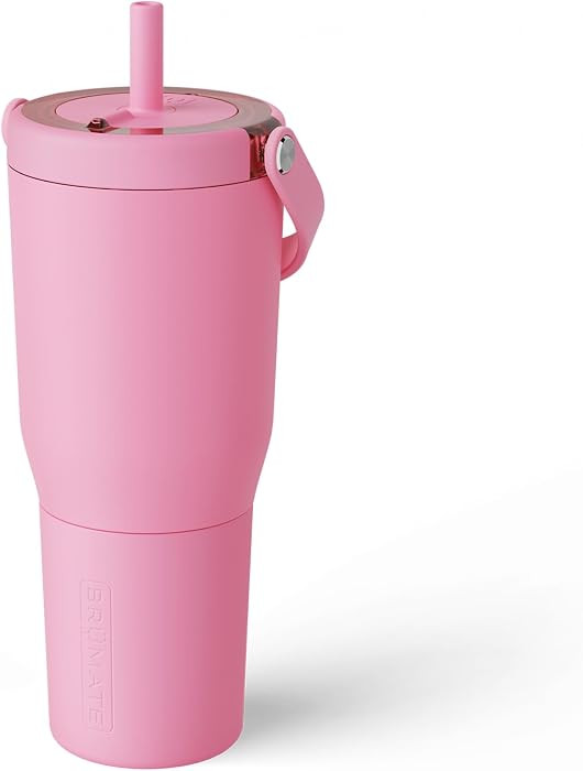 BrüMate Resa 35oz 100% Leakproof Travel Tumbler with Handle & Straw | Flexible SoftSip Straw | Silicone Sleeve for Durability | Stainless Steel | Cup Holder & Travel Friendly Water Bottle | (Primrose) | Amazon (US)