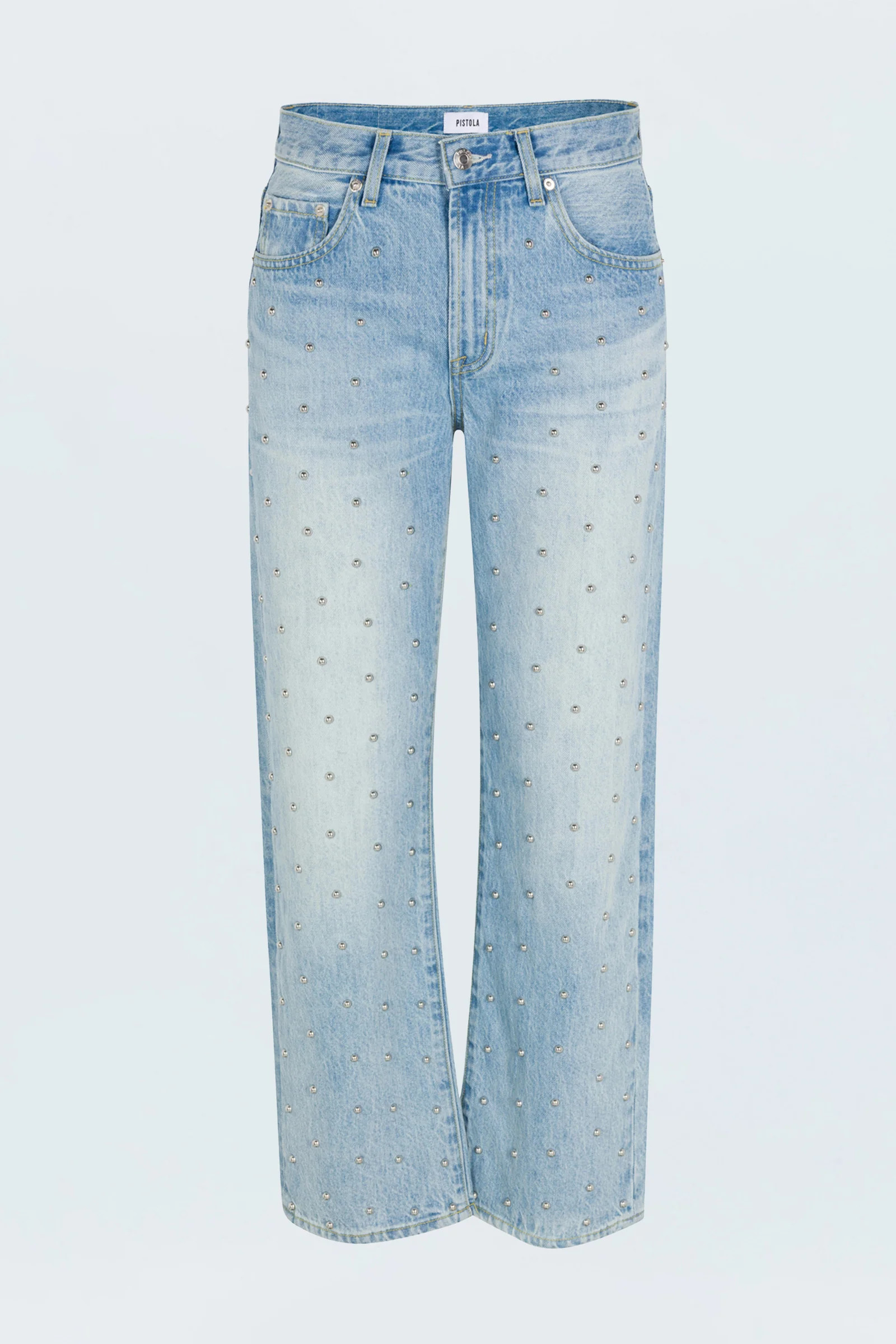 Lexi Mid Rise Bowed Straight Jean - Aries | Pistola Denim