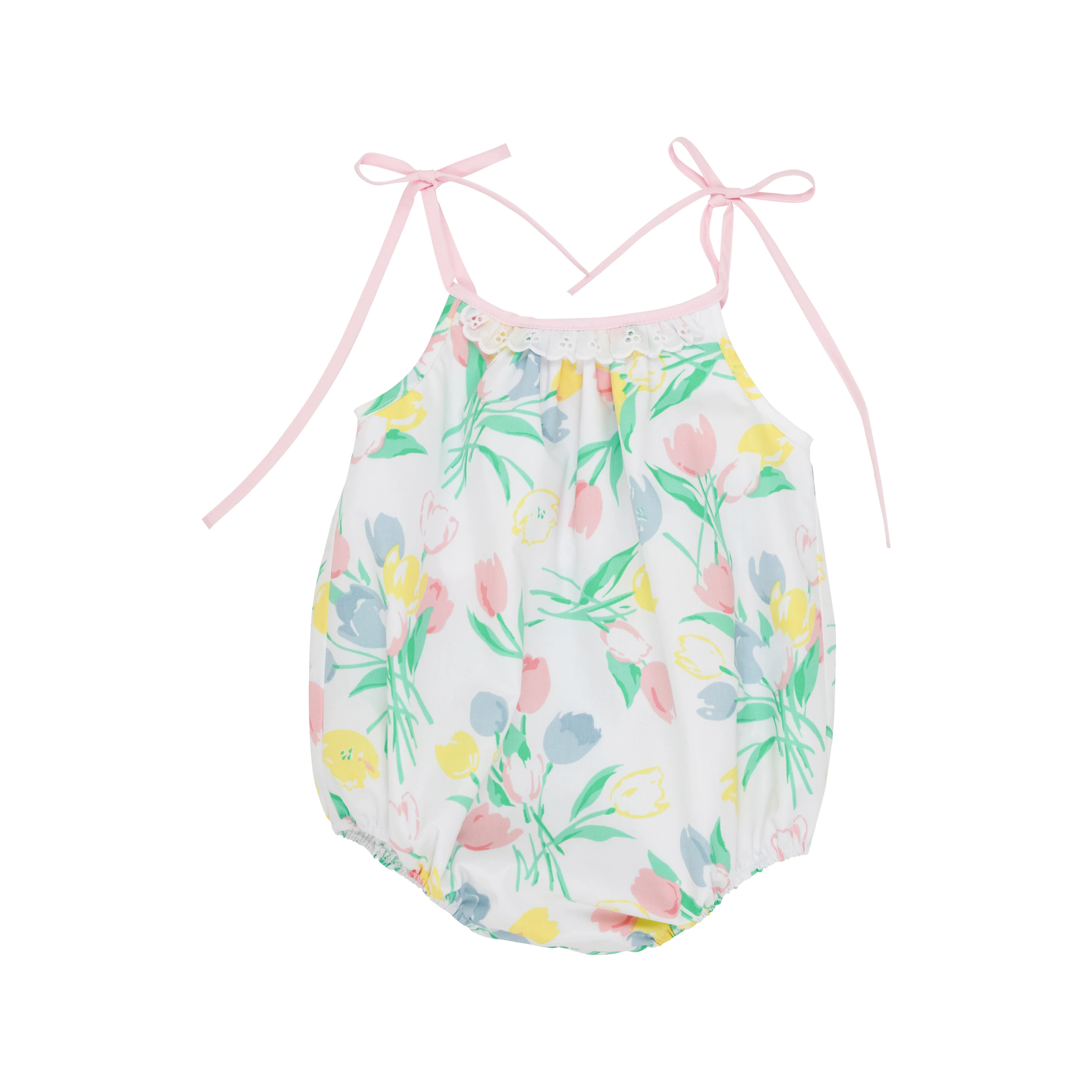 Junie B Bubble - Elizabethtown Tulips with Palm Beach Pink & Worth Avenue White | The Beaufort Bonnet Company