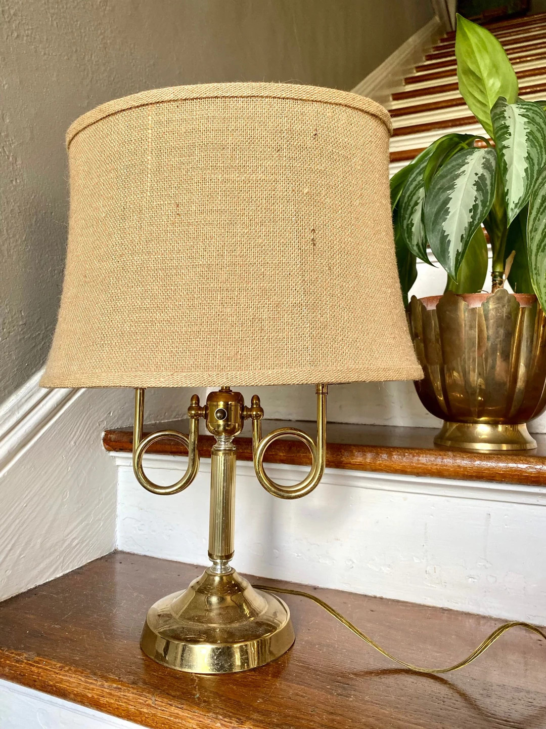 Beautiful Brass French Horn Table Lamp Traditional Style for Your Vintage Home see Description - ... | Etsy (US)