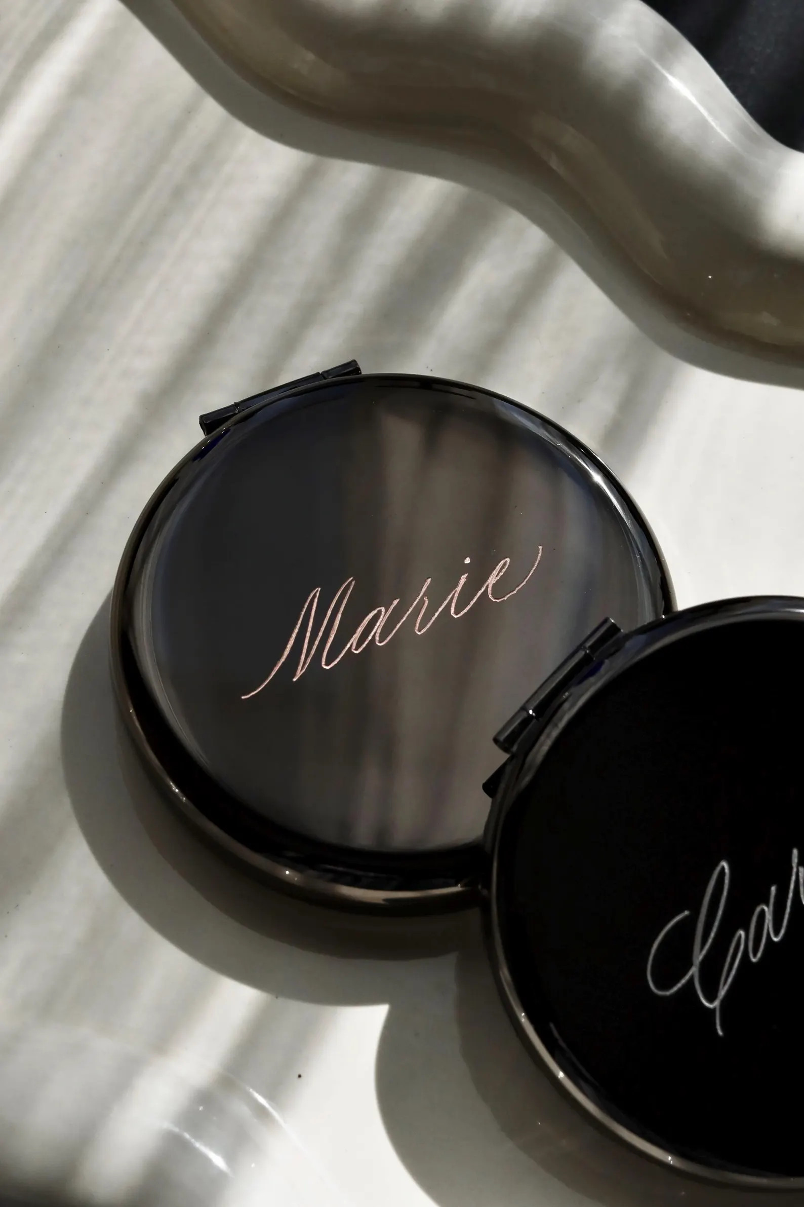 Calligraphy Engraved Compact Mirror | Personalized Gifts | Bridesmaids | Bachelorette | Place Car... | Etsy (US)