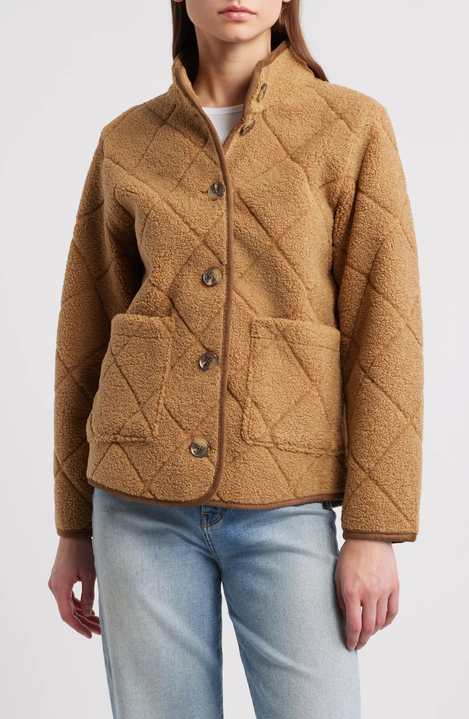 Lauren Ralph Lauren Quilted Faux Shearling Jacket | Nordstrom | Nordstrom