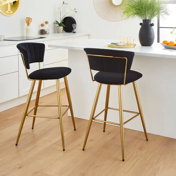 Kendall Velvet Bar Stool | Dunelm (migrated)