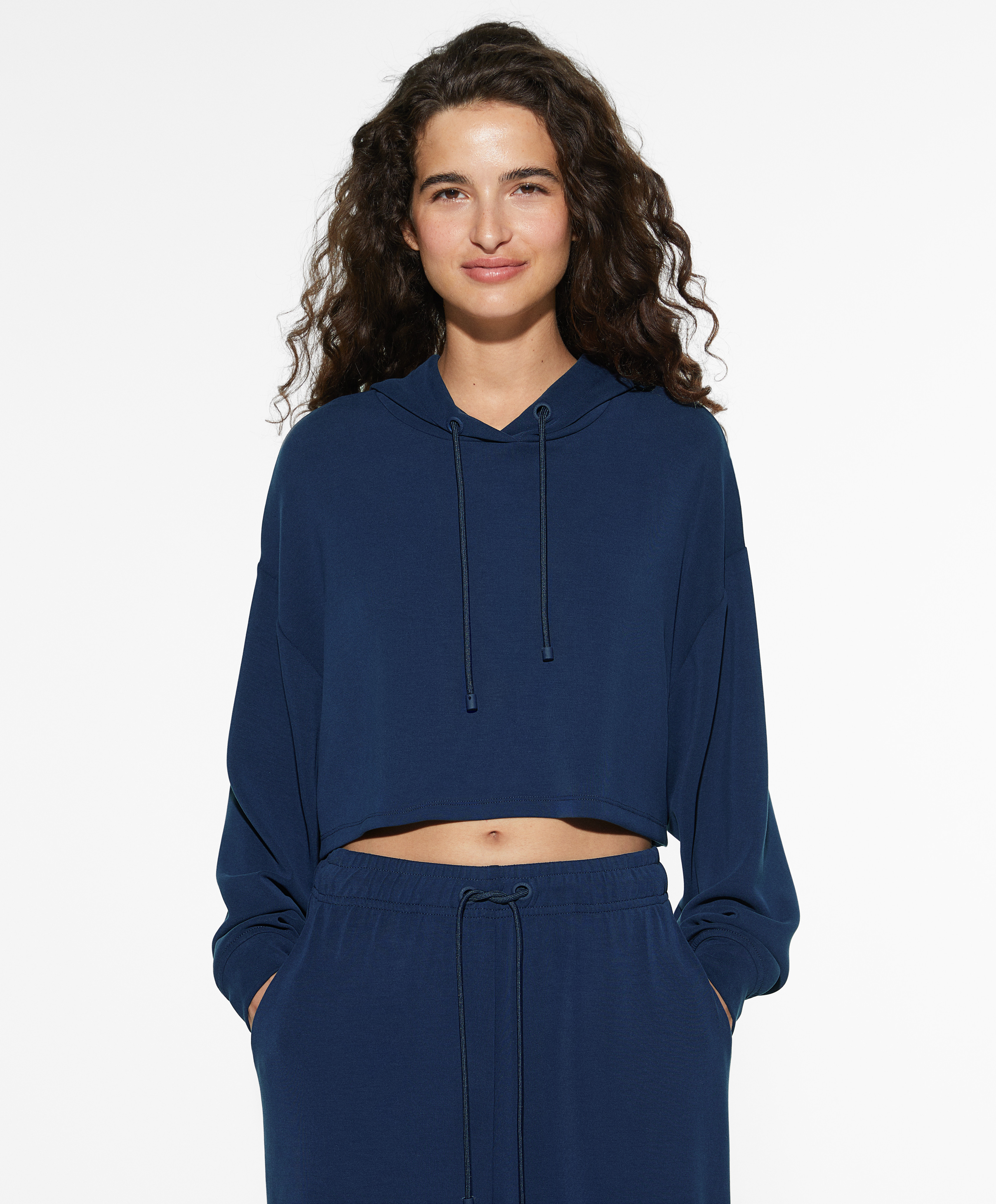 Crop hoodie with modal | OYSHO United States | OYSHO UK