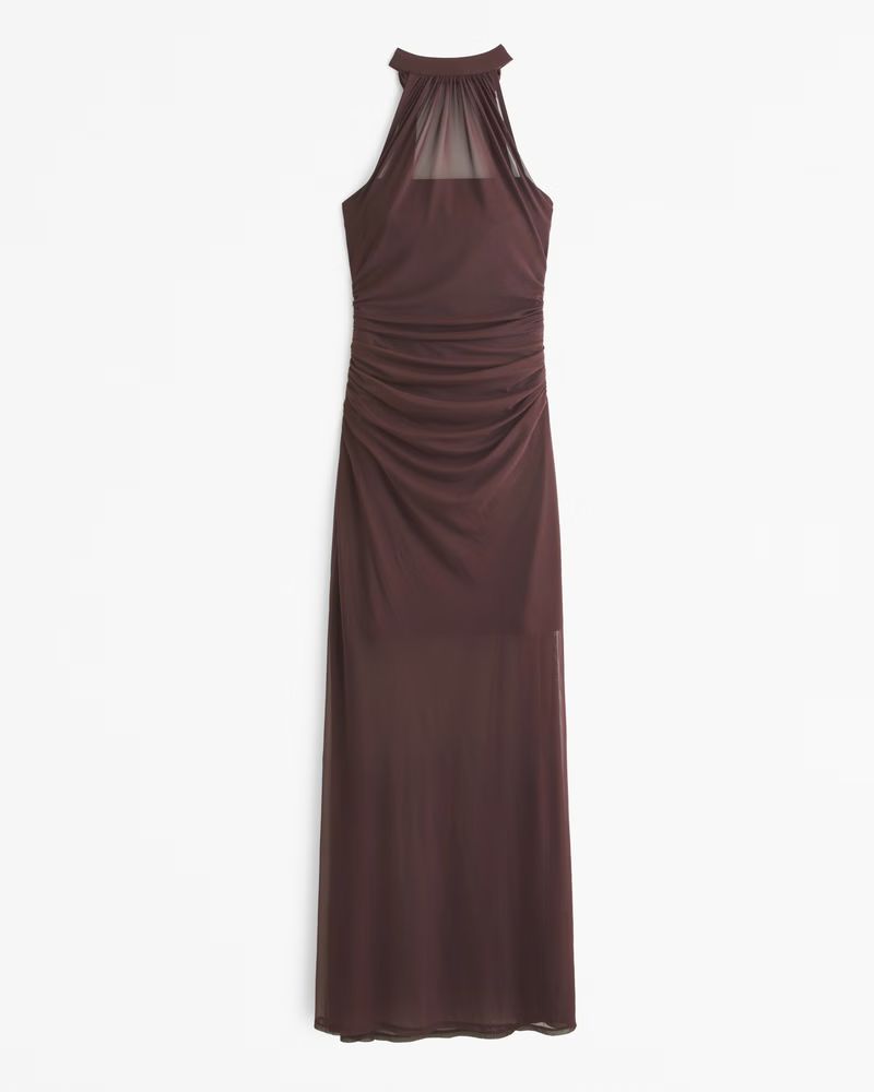 Vol. 28 Sheer Halter Maxi Dress | Abercrombie & Fitch (US)