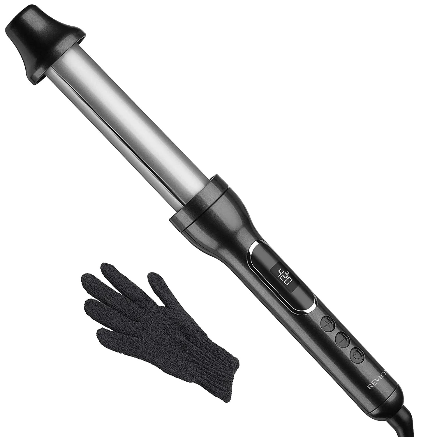 Revlon Adjustable Barrel 2-in-1 Ceramic 1" and 1-1/2" Curling Wand, Black | Walmart (US)