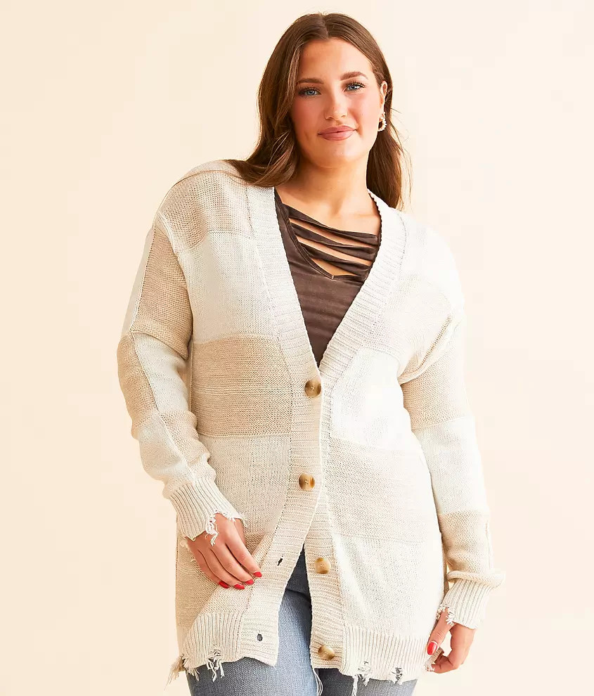 Checkered Cardigan Sweater | Buckle