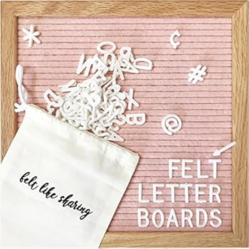 Light Pink Felt Letter Board 10x10 Inches. Changeable Letter Boards Include 300 White Plastic Let... | Amazon (US)