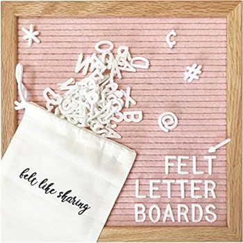 Light Pink Felt Letter Board 10x10 Inches. Changeable Letter Boards Include 300 White Plastic Let... | Amazon (US)