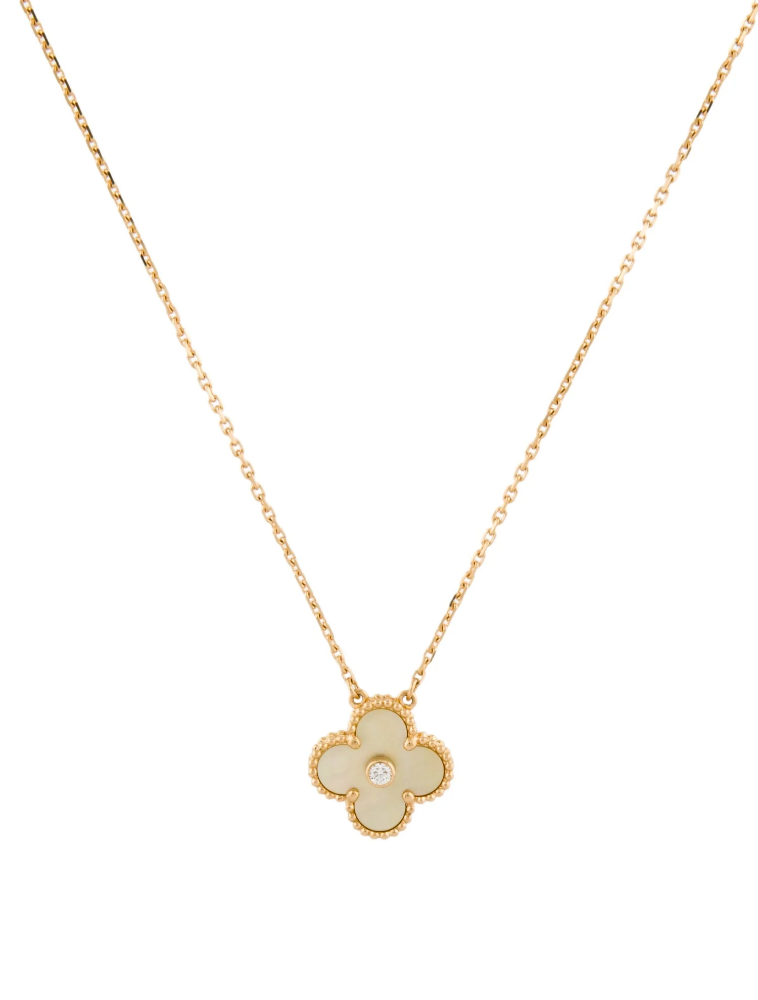 Mother of Pearl Limited Edition 2018 Vintage Alhambra Pendant Necklace | The RealReal
