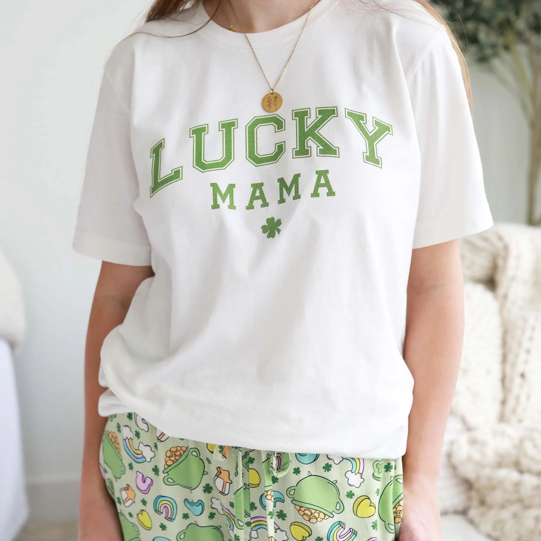 Lucky Mama Graphic Tee | Vintage White | Caden Lane