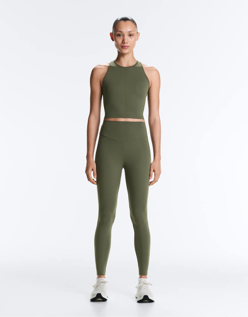 OYSHO Comfortlux high-rise ankle-length leggings in mid green | ASOS (Global)