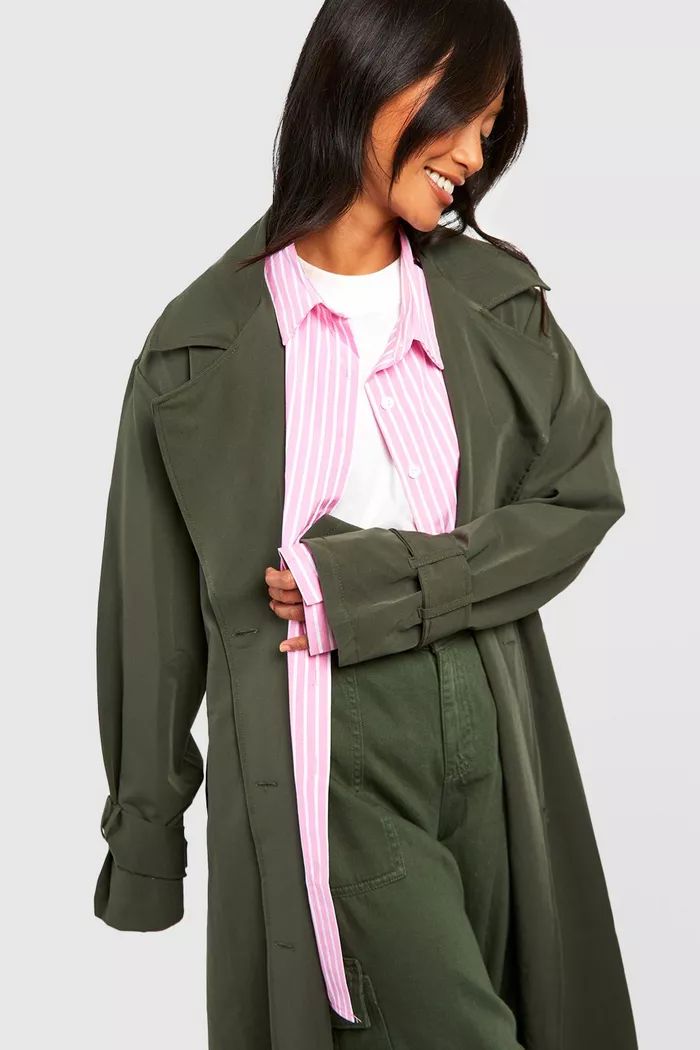 Belted Cuff Detail Trench Coat | boohoo (US & Canada)