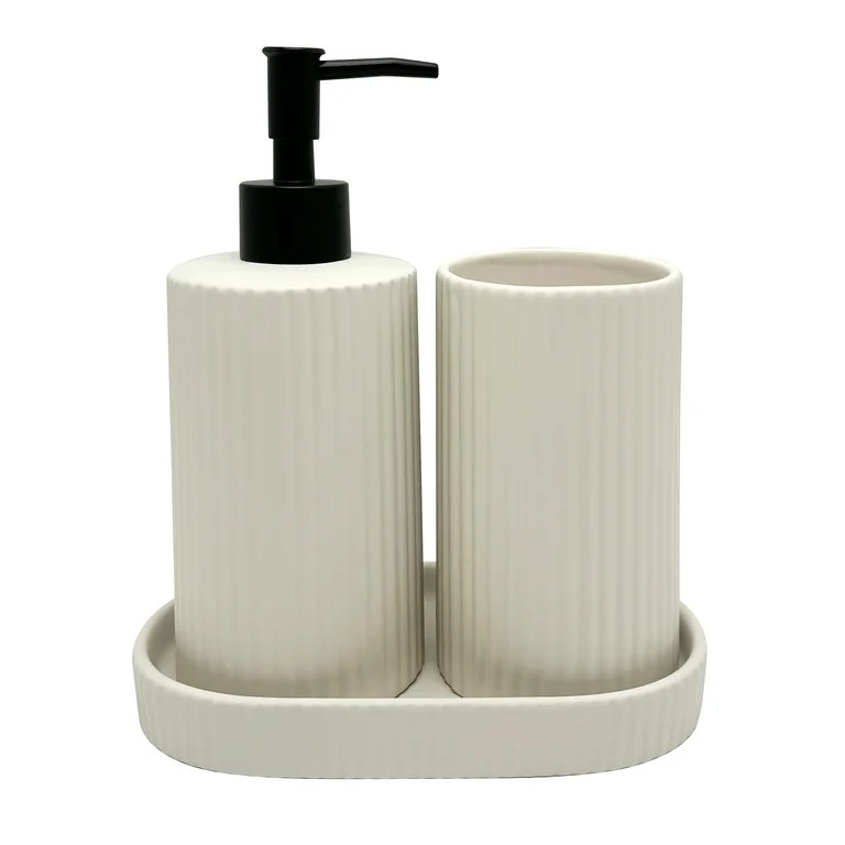 Mainstays By Becky G. & Alejandra 3-Piece Bath Accessory Set, White | Walmart (US)
