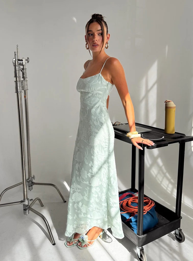 Avienna Maxi Dress Sage Burnout | Princess Polly US