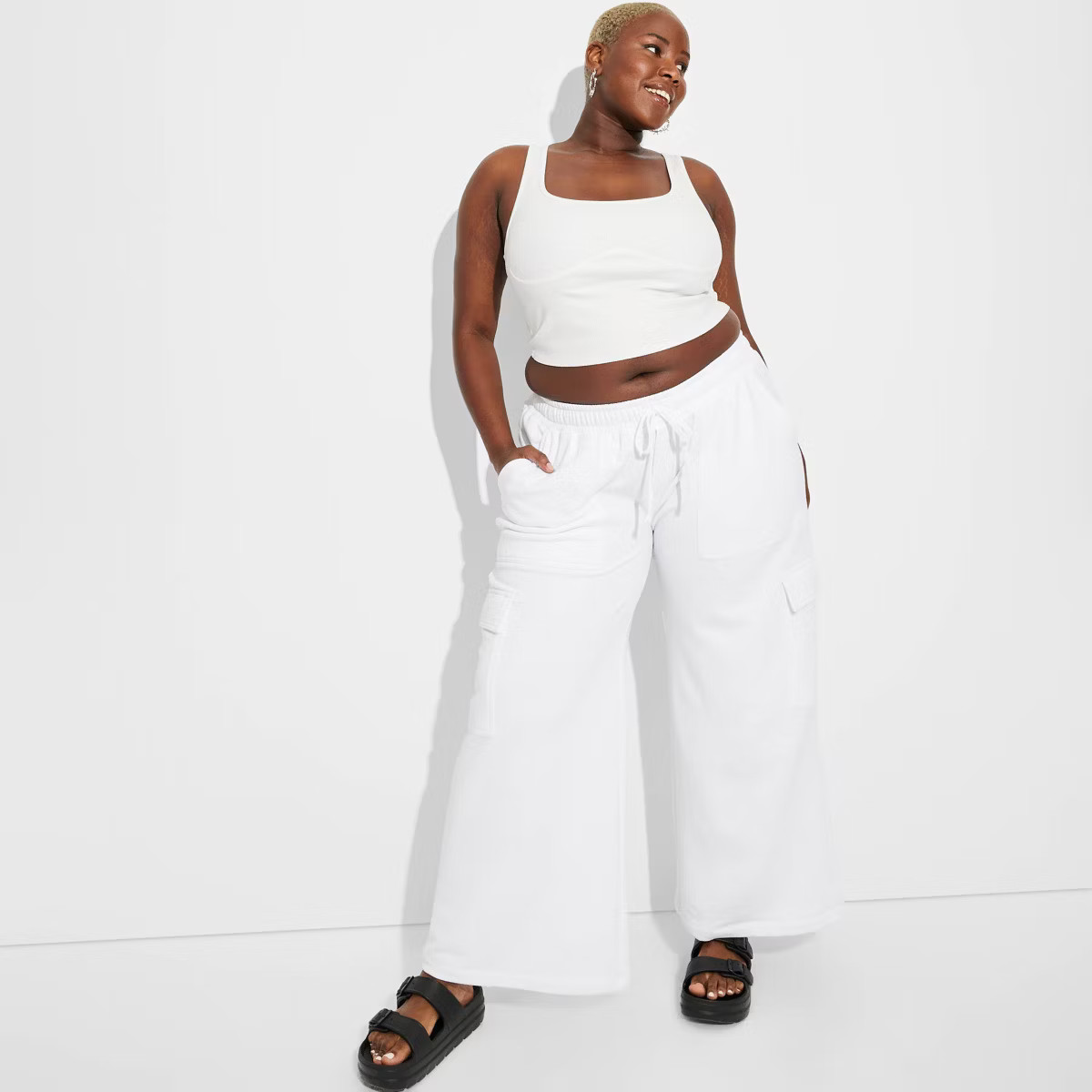 Women's High-Rise Wide Leg Baggy Cargo Sweatpants - Wild Fable™ | Target
