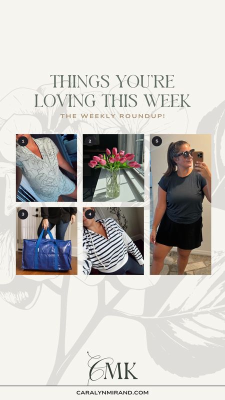 Things you’re loving this week: under $25 pajama set, striped hooded sweater, large moving bags, faux tulips, and 14” skort. Use CARALYN10 at Spanx. 

#LTKhome #LTKmidsize #LTKstyletip